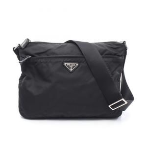 Prada shoulder bag, nylon and leather, women's, black
